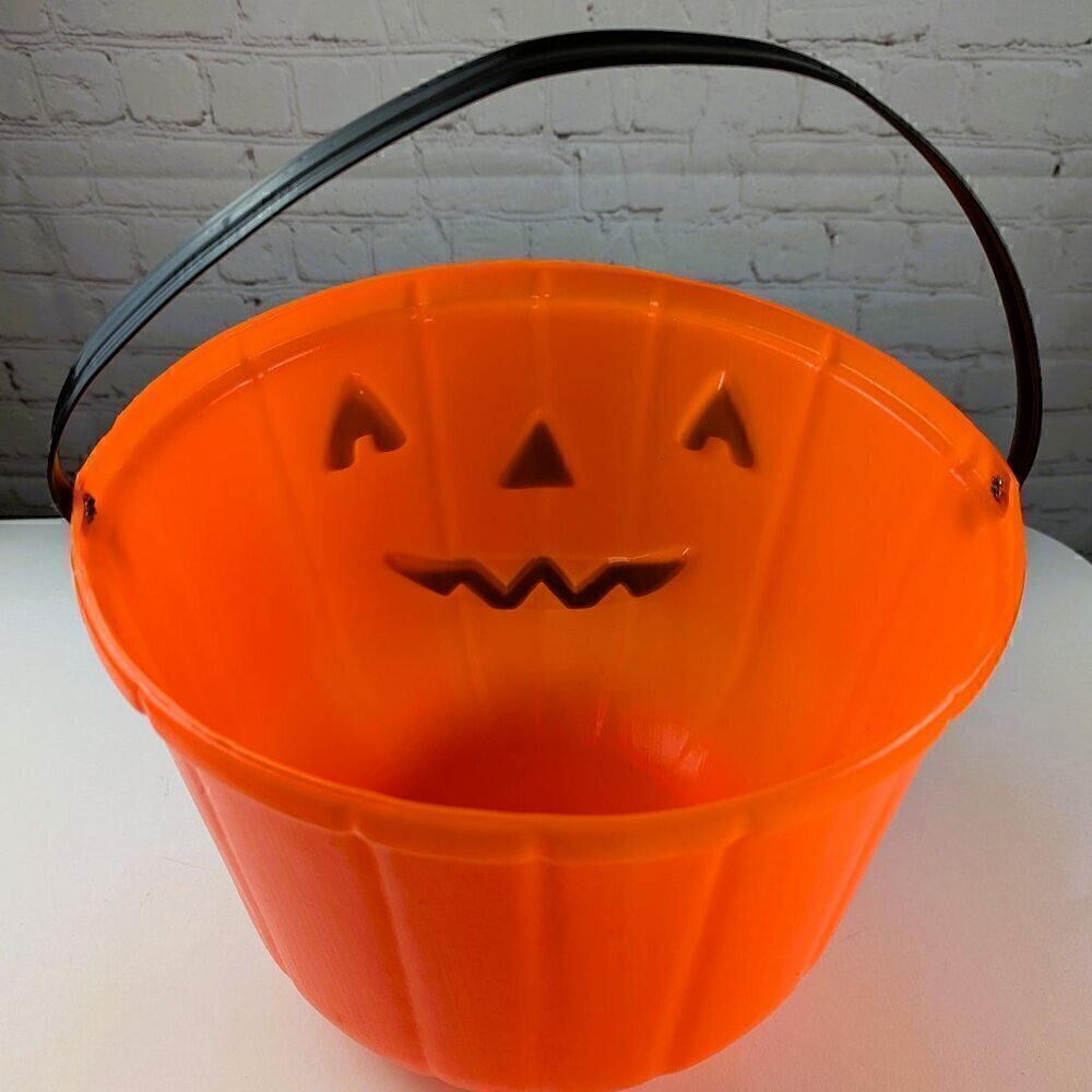 Vintage 80s/90s Halloween Pumpkin Large Candy Bucket - Picture 5 of 5
